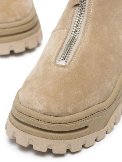 Eytys Raven Platform Suede Ankle Boots In Neutrals