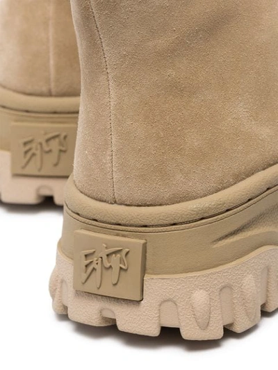 Eytys Raven Platform Suede Ankle Boots In Neutrals