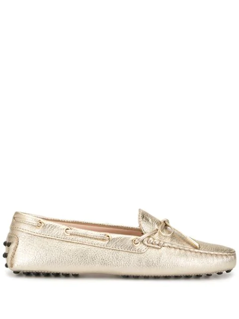tod's gold loafers
