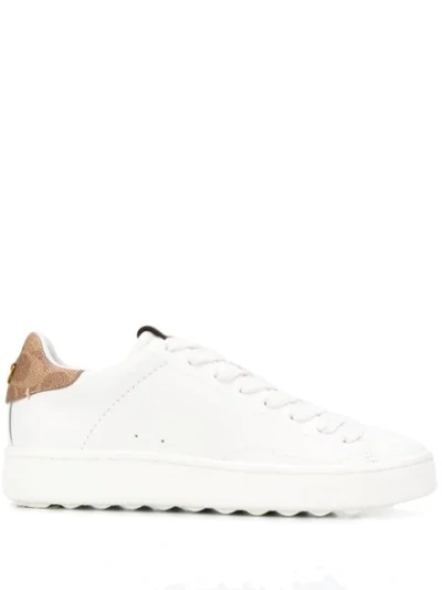 Shop Coach Contrast Heel Counter Sneakers In White