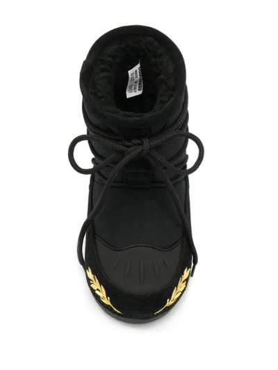Shop Dsquared2 Icon Embroidered Snow Boots In Black