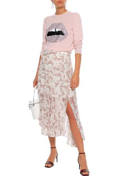 Shop Markus Lupfer Nevada Asymmetric Floral-print Chiffon Skirt In White