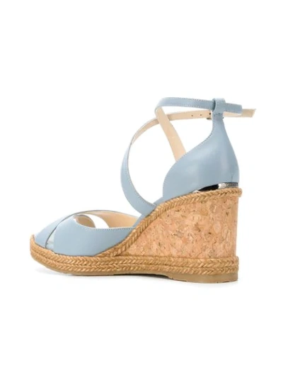 Shop Jimmy Choo Alanah 80 Wedge Sandals In Blue