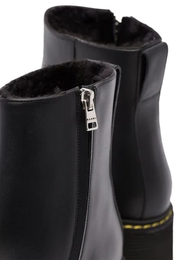 Shop Marni Shearling-lined Ankle Boots In 00n99 Black