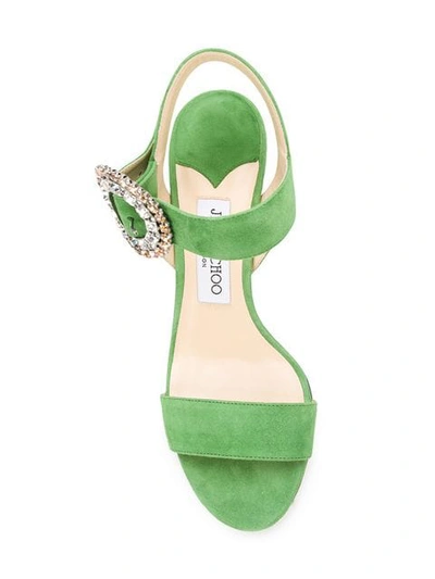 Shop Jimmy Choo Mischa 85 Sandals In Green