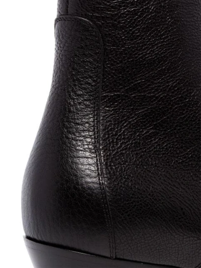 Shop Saint Laurent Susan Lace-up Ankle Boot In Black