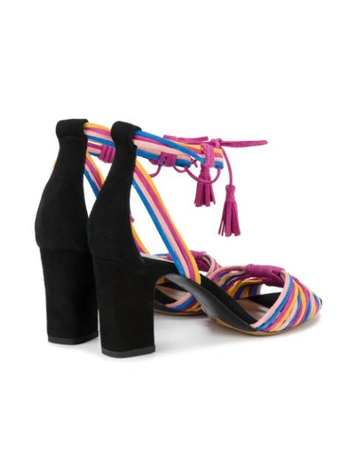 Shop Tabitha Simmons Woven Strappy Sandals In Multicolour