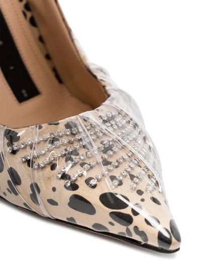 Shop Midnight 00 Animal Print Embellished Pumps In Brown