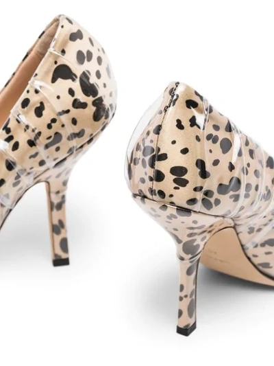 Shop Midnight 00 Animal Print Embellished Pumps In Brown