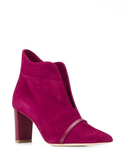 Shop Malone Souliers Front Slit Ankle Boots In Pink