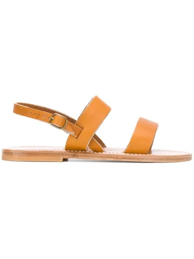 Shop Kjacques Flat Sole Summer Sandals In Neutrals