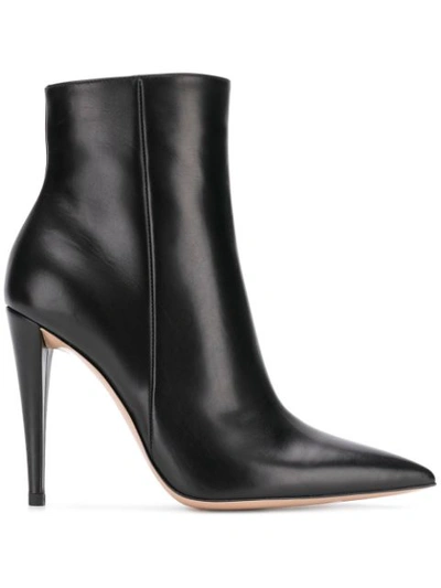 Shop Gianvito Rossi Pointed Ankle Boots In Black