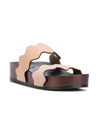 Shop Chloé Lauren Platform Sandals In Neutrals