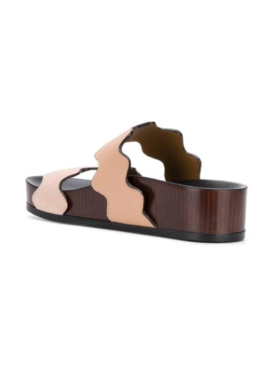 Shop Chloé Lauren Platform Sandals In Neutrals
