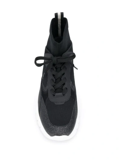 Shop Bally Panelled Hi-top Sneakers In Black