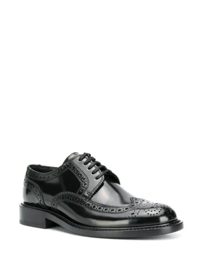 Shop Saint Laurent Army Perforated Derby Shoes In Black
