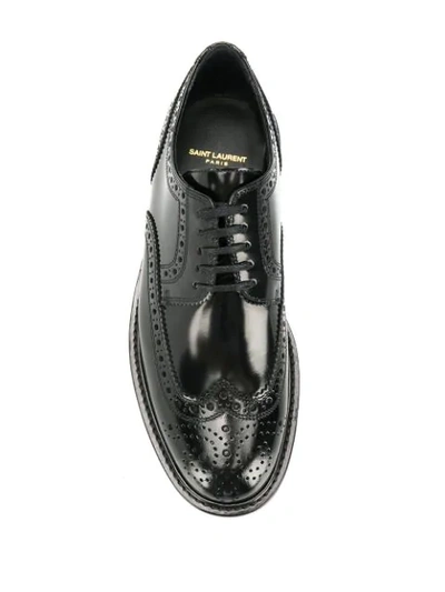 Shop Saint Laurent Army Perforated Derby Shoes In Black