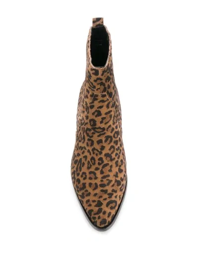 Shop Ash Leopard Print Ankle Boots In Brown