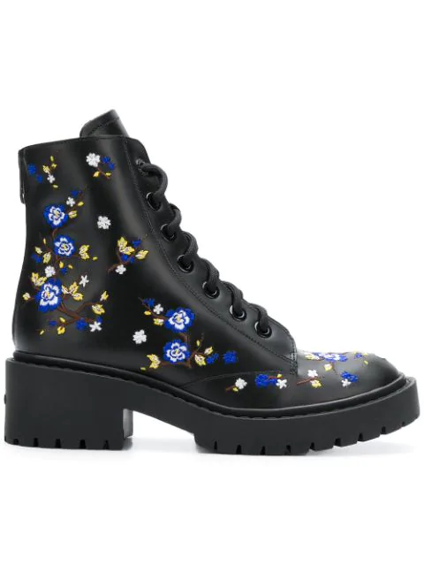 Kenzo Leather Boots With Emrboidered 