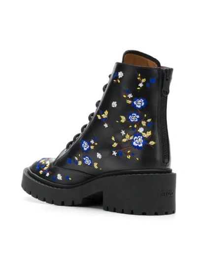 Shop Kenzo Cheongsam Flower Pike Boots - Black