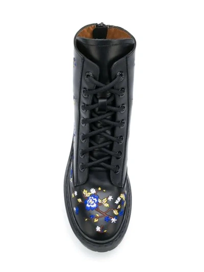 Shop Kenzo Cheongsam Flower Pike Boots - Black