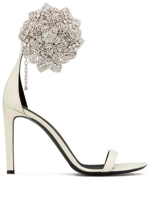 Giuseppe Zanotti Women's Crystal Embellished High-heel Sandals In White |  ModeSens