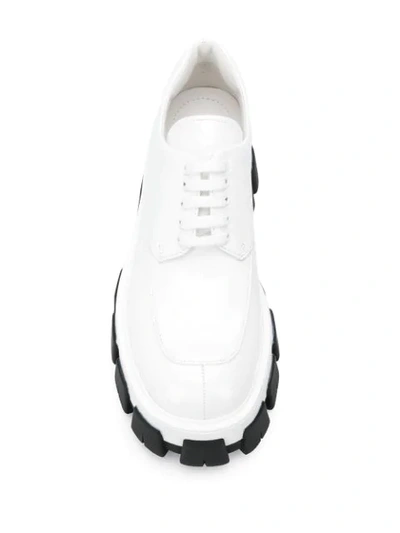 Shop Prada Monolith Derby Shoes In F0009 White