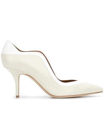 Shop Malone Souliers Wave Shaped Pumps In White