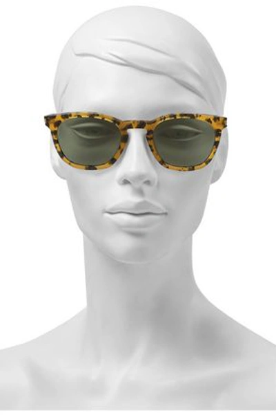 Shop Saint Laurent Woman D-frame Leopard-print Acetate Sunglasses Animal Print