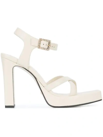 Shop Gucci Extended Platform Sole Sandals - White