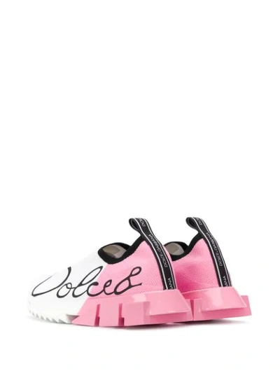 Shop Dolce & Gabbana 'sorrento' Sneakers In Bianco/rosa