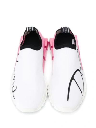 Shop Dolce & Gabbana 'sorrento' Sneakers In Bianco/rosa