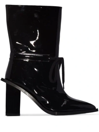 Shop Marques' Almeida Patent 80 Ankle Boots In Black