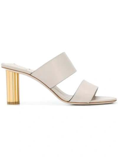 Shop Ferragamo Salvatore  Flower Heel Sandals - White