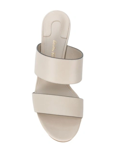 Shop Ferragamo Salvatore  Flower Heel Sandals - White