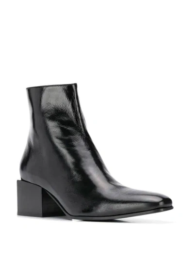 ACNE STUDIOS PATENT ANKLE BOOTS - 黑色