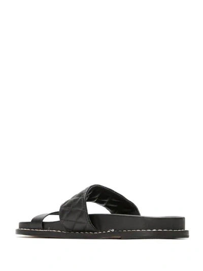 Shop Mara Mac Quilted Leather Sandals In Black