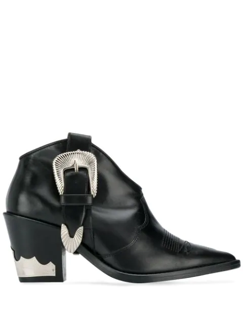 black western style ankle boots