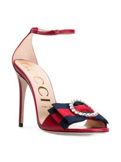 Shop Gucci Gg Web Crystal Sandals In 6475