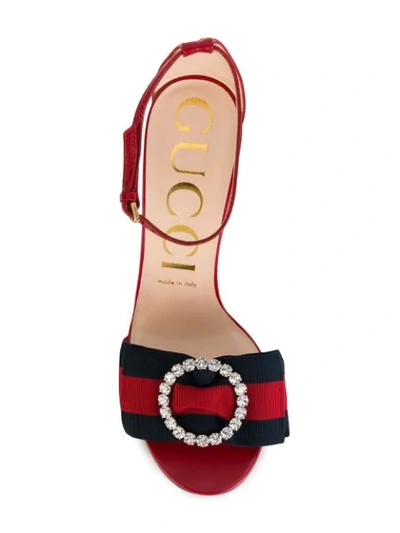 Shop Gucci Gg Web Crystal Sandals In 6475