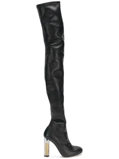 Shop Alexander Mcqueen Thigh High Boots In Black