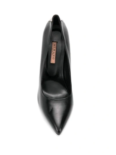 Shop Albano Crystal Detail Pumps In Black