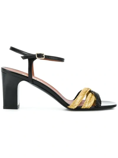 Shop Michel Vivien Woven Strap Sandals - Black