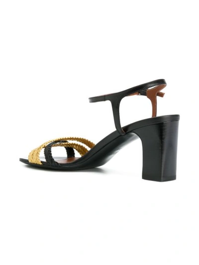 Shop Michel Vivien Woven Strap Sandals - Black