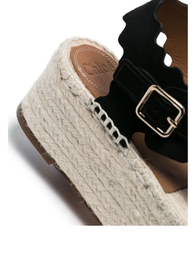 CHLOÉ CRISSCROSS PLATEAU ESPADRILLES - 黑色