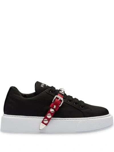 Shop Prada Nylon Gabardine Sneakers In Black