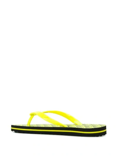 Shop Michael Michael Kors Logo Flip Flops In Yellow