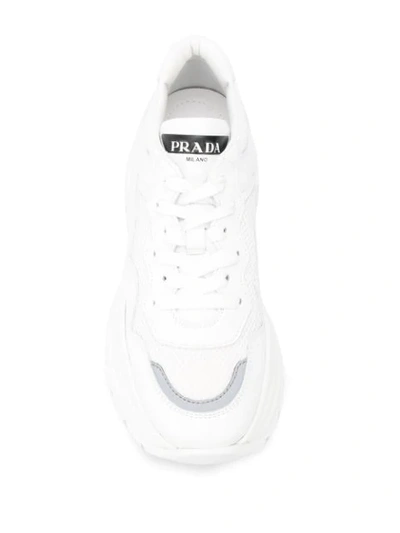 PRADA CHUNKY LACE-UP SNEAKERS - 白色