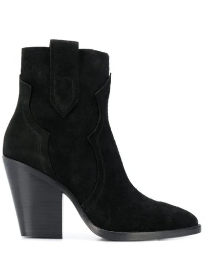 Shop Ash Esquire Heel Ankle Boots In Black