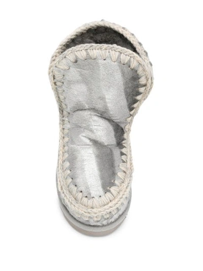 Shop Mou Eskimo Metallic Boots In Silver